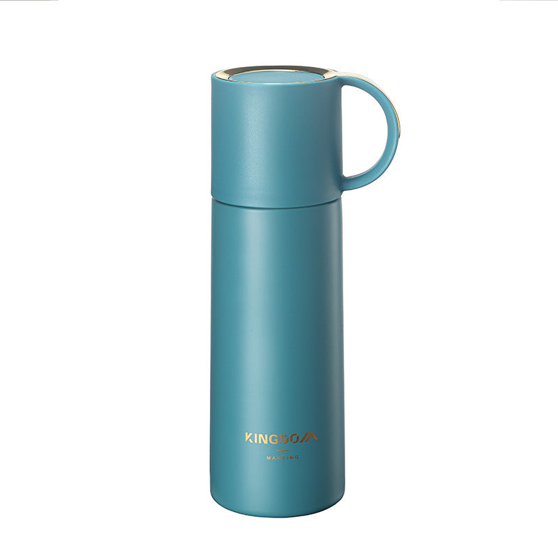 350ml Thermos Bottle Stainless Steel Insulated Water Bottle + Glass Cup Milk  Portable Vacuum Flask Coffee